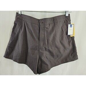 Croft & Barrow Women's Woven Tummy Trimmer Swim Shorts Beach Shorts Brown Sz 14